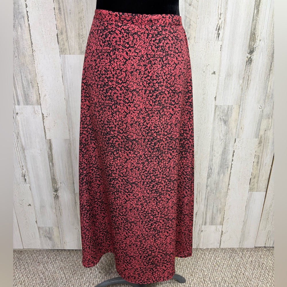 Kathie Lee Collection Vintage Red and Black Maxi Skirt